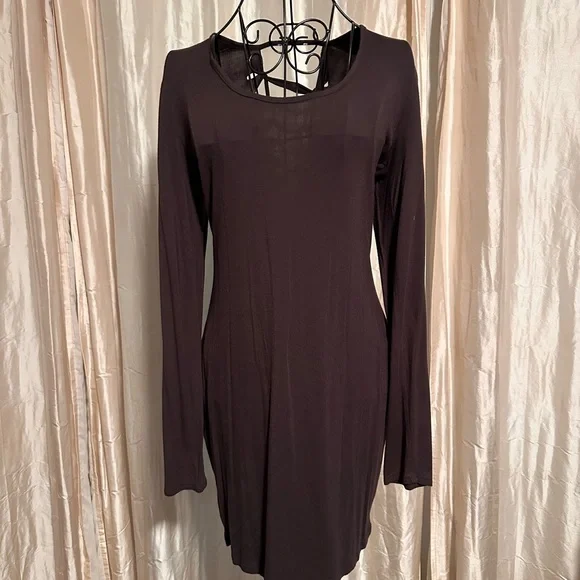 Elegant Brown Long Sleeve Dress - Picture 1 of 3
